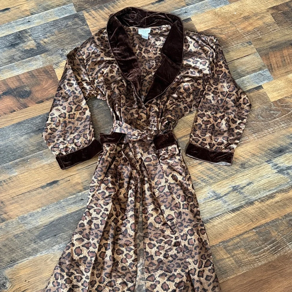 Vintage Amanda Stewart Leopard Print Robe / Duster – Size M luxury look - Picture 8 of 9